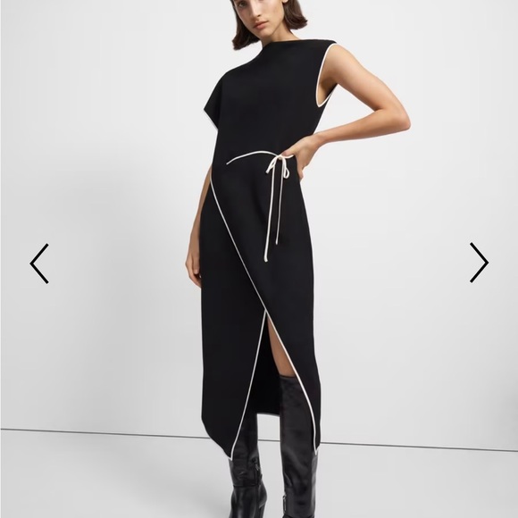 Theory admiral Draped Dress in Crepe **missing belt** - Picture 5 of 14